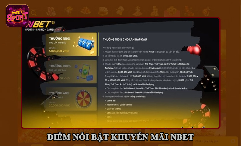 Điểm nổi bật khi tham gia khuyến mãi tại NBET